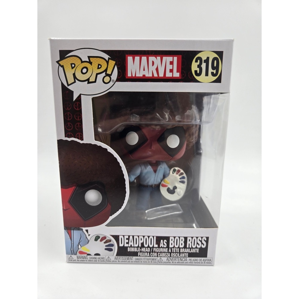 Funko Pop! Marvel Deadpool As Bob Ross #319 Bobble-Head Vinyl Figure